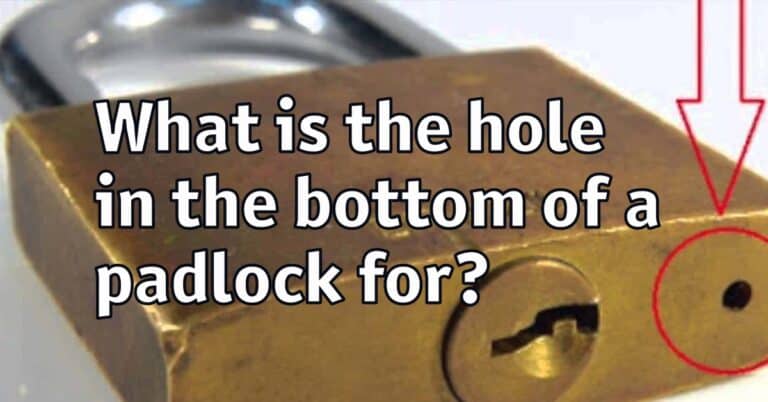 What is the hole in the bottom of a padlock for?