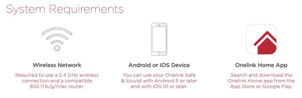 Onelink Safe & Sound alarm System Requirements